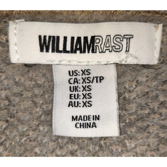 William Rast Cropped Cardigan Sweater XS Argyle Furry Fuzzy Preppy School Girl - Picture 9 of 16